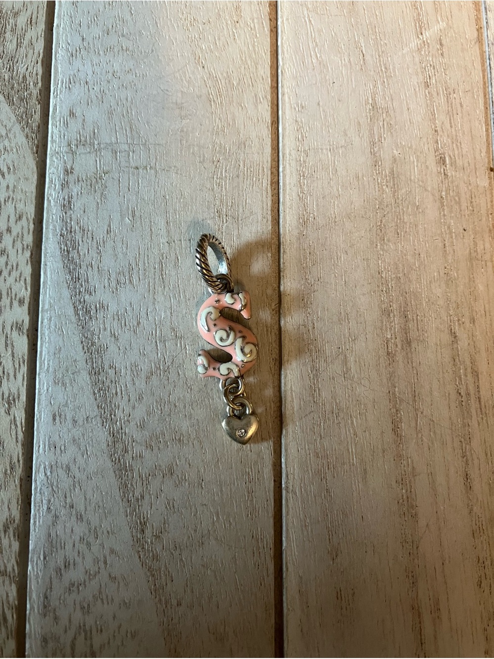 🌸Brighton Pink Enamel 'S' Letter Charm with Heart Accent